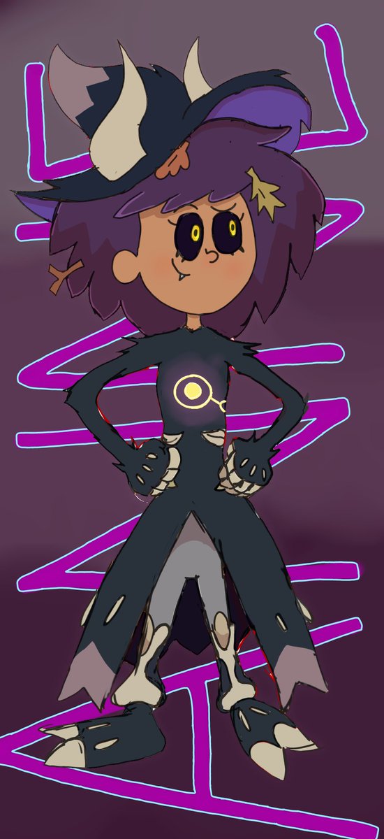 Echoglyph_WR1's tweet image. #Amphibia_Contest I had a better and more to the prompt art of Bessie but unfortunately I left it at school!!!  I hope this still counts as the due date is today and I can only get the drawing tomorrow. Either way, I had a lot of fun drawing this. It’s Titan Anne! (1/2)