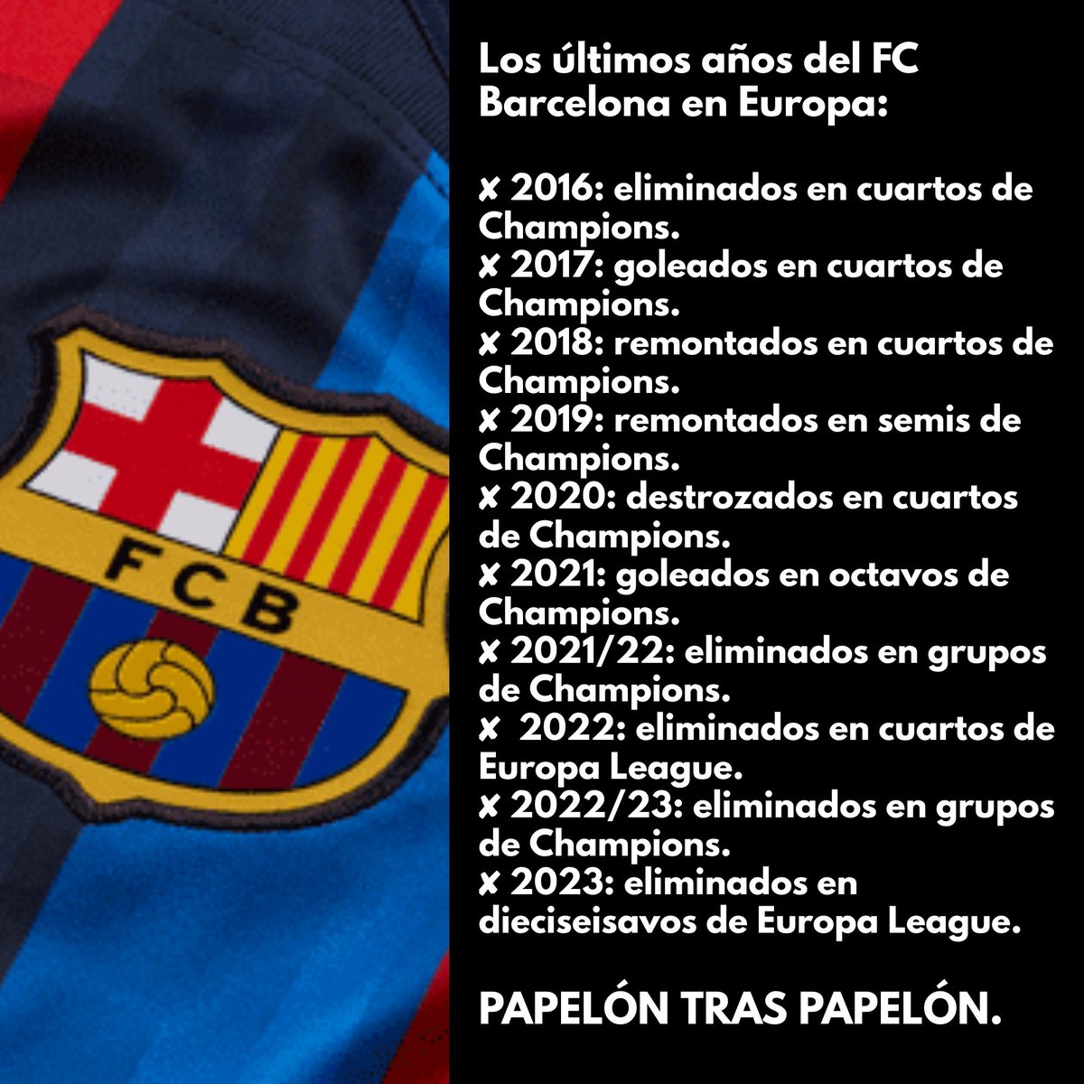 andy5464's tweet photo. @KevinJimenezCR Qué risa los comentarios de los del Barça, cuando en los últimos años han sido estos... https://t.co/NomN9TB07m
