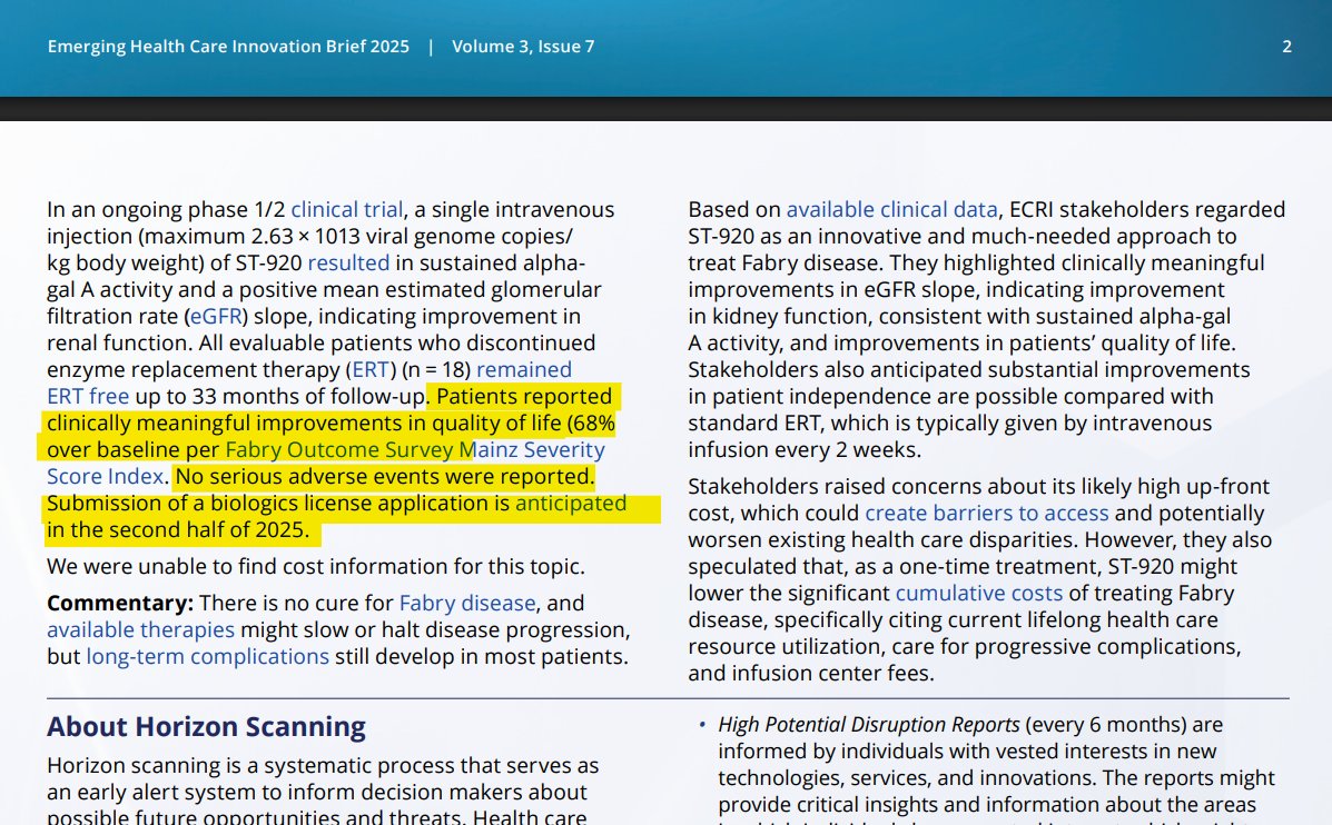 Franca_ole's tweet photo. Patients reported clinically meaningful improvements in quality of life (68% ...
$SGMO #Fabry #ST920 https://t.co/JFgIXoZKvn