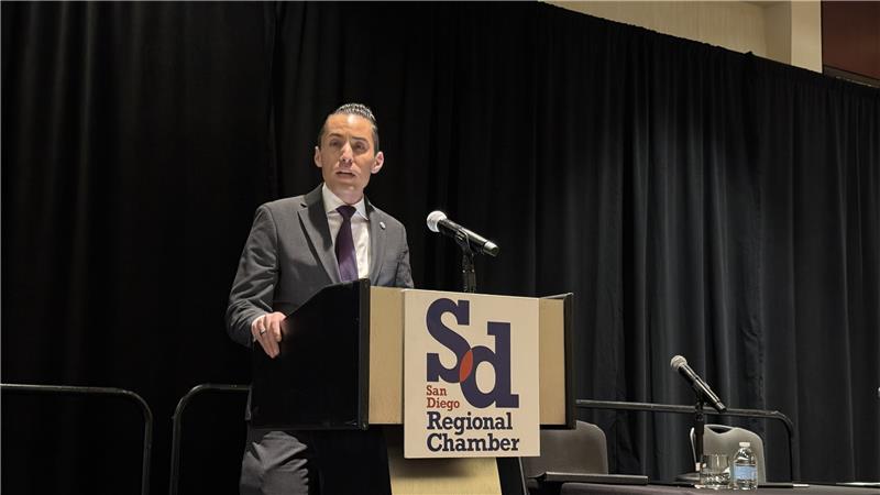 sdcwa's tweet photo. .@sdcwa Board Chair @TheNickSerrano kicked off @SDChamber’s Tuesday lunch sharing the challenges and opportunities facing the Authority, the vital role we play in the County, and our continued commitment to affordability.  
#SDinDC https://t.co/oMT1Q6s9Jl
