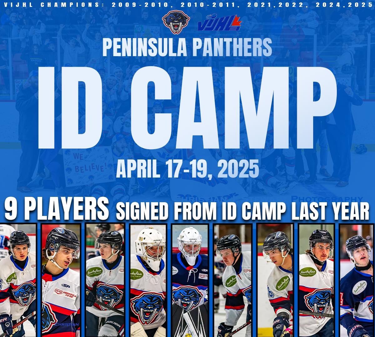 PanthersVIJHL's tweet photo. Peninsula Panthers ID Camp

April 17-19, 2025

Last year, we signed 9 players from our ID Camp!

Sign up now at https://t.co/aRzQICZywJ https://t.co/GbJvMOwKRK