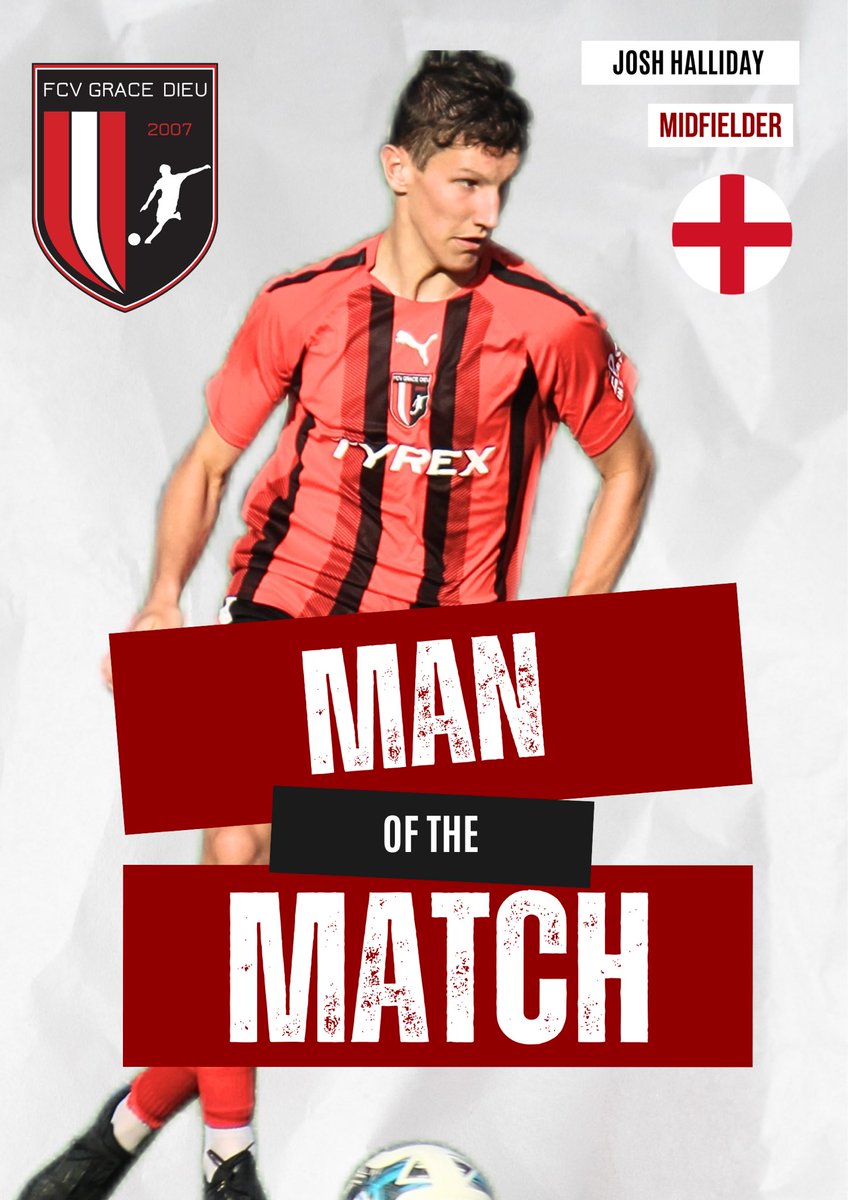 FCVGraceDieu's tweet photo. MOTM 🍾

Tonight’s MoM, sponsored by Chairwoman Ann Dyte, goes to Josh Halliday. 

A wonder strike just before HT followed by a poachers finish just after the break was enough to secure the award. 

Well done @JoshHal51177308 ☄️ https://t.co/YcQmueS2fb