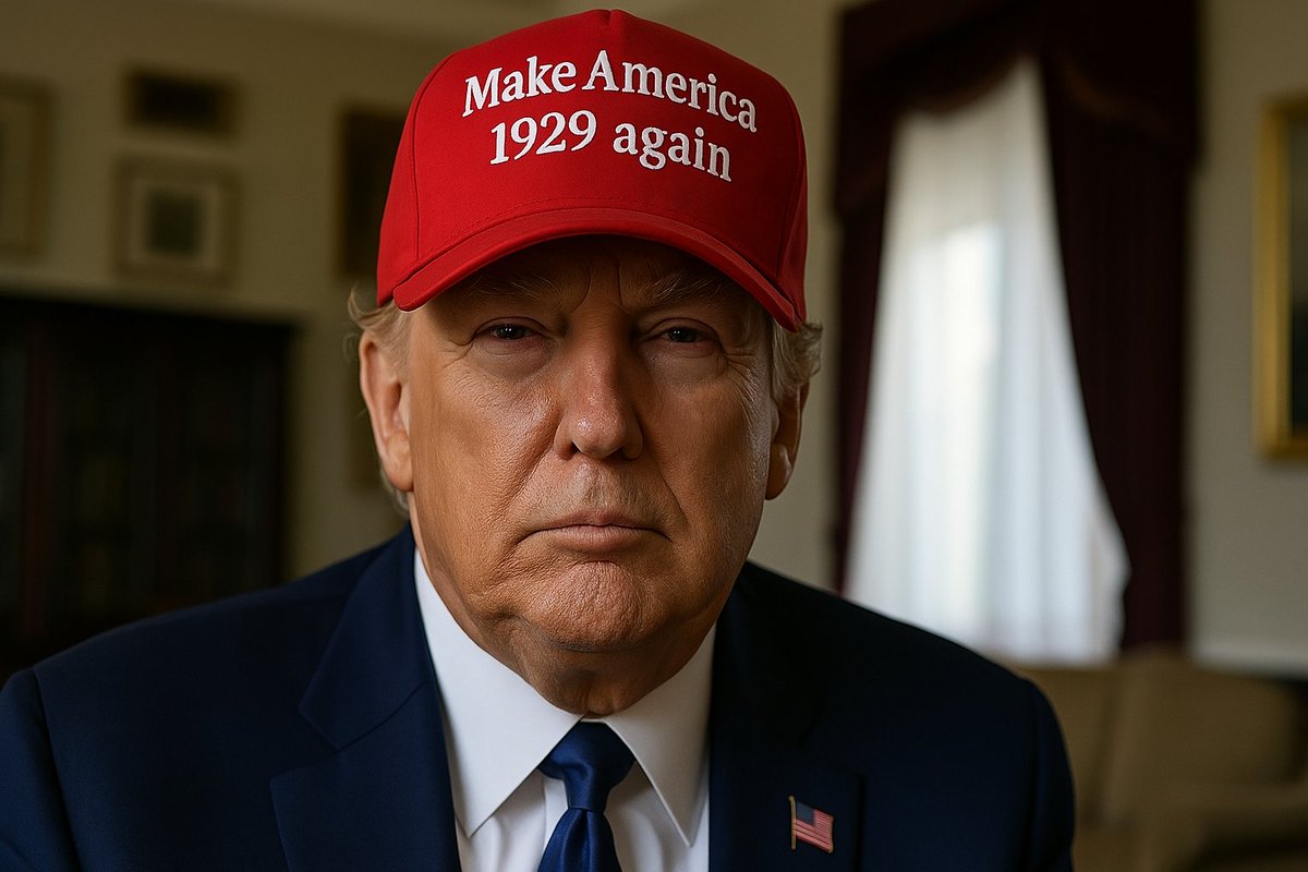 Trump lança boné 'Make America 1929 Again' para comemorar volta da Grande Depressão