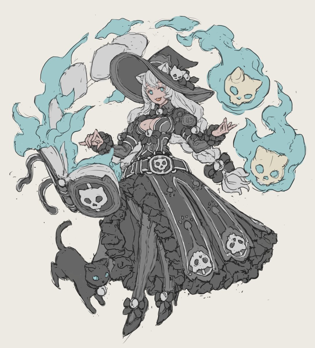 nrcgray's tweet photo. I'm really fond of how this kitty cat witch (aka Nekonyancer 🐈‍⬛💀) sketch turned out still: https://t.co/evpifogJF4
