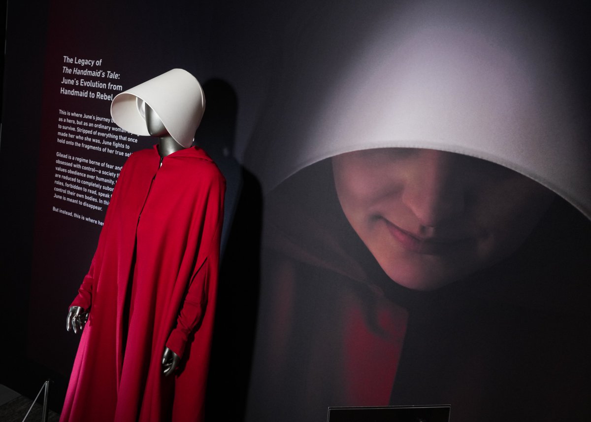 bust_magazine's tweet photo. Under His Eye - The Handmade’s Tale Series Is Coming To An End. Don’t Miss This Amazing Exhibit Featuring Costumes and Props From The Show - https://t.co/YElMtV1nEl https://t.co/u0H8c0MdHH