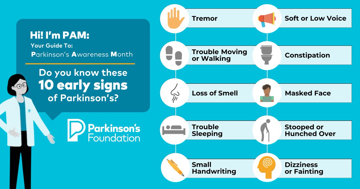 SynergyTucson's tweet photo. April is Parkinson's Awareness Month.  Signs of Parkinson's Disease 
https://t.co/IAixAgS82r https://t.co/A0rm2CMjT4