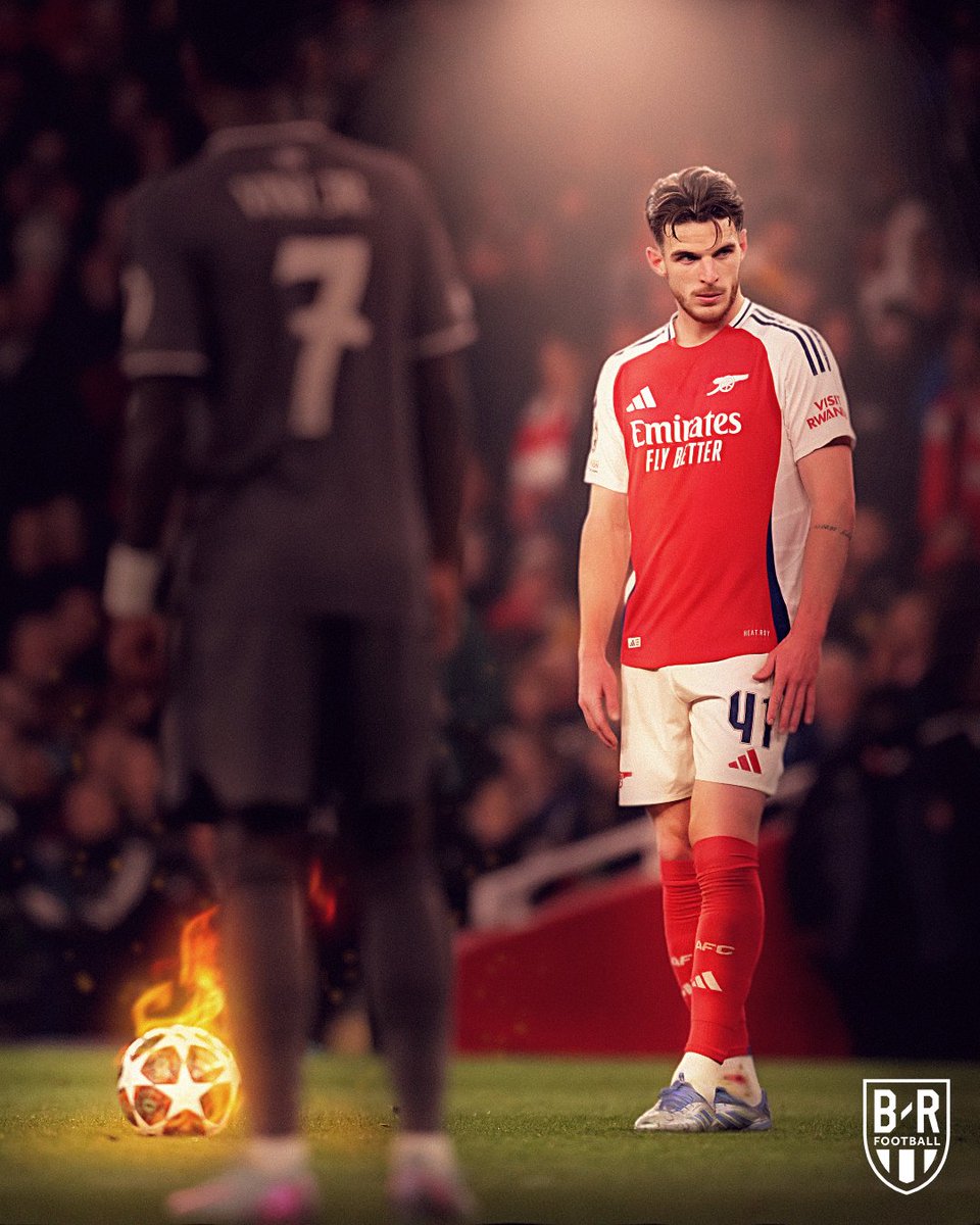 brfootball's tweet photo. A night Declan Rice will never forget against the 15-time champions of Europe 🎬 https://t.co/01lKXZpTYT