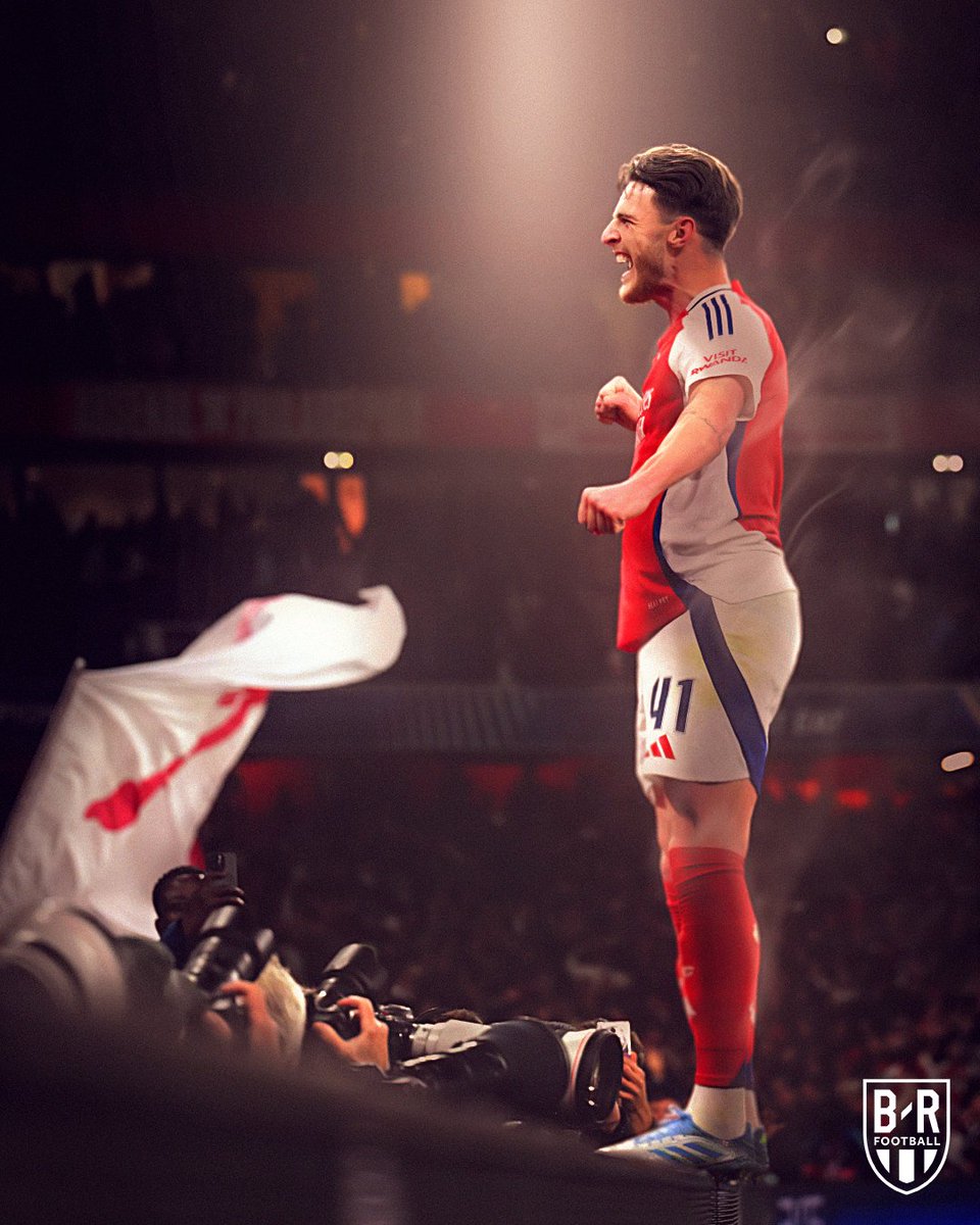 brfootball's tweet photo. A night Declan Rice will never forget against the 15-time champions of Europe 🎬 https://t.co/01lKXZpTYT