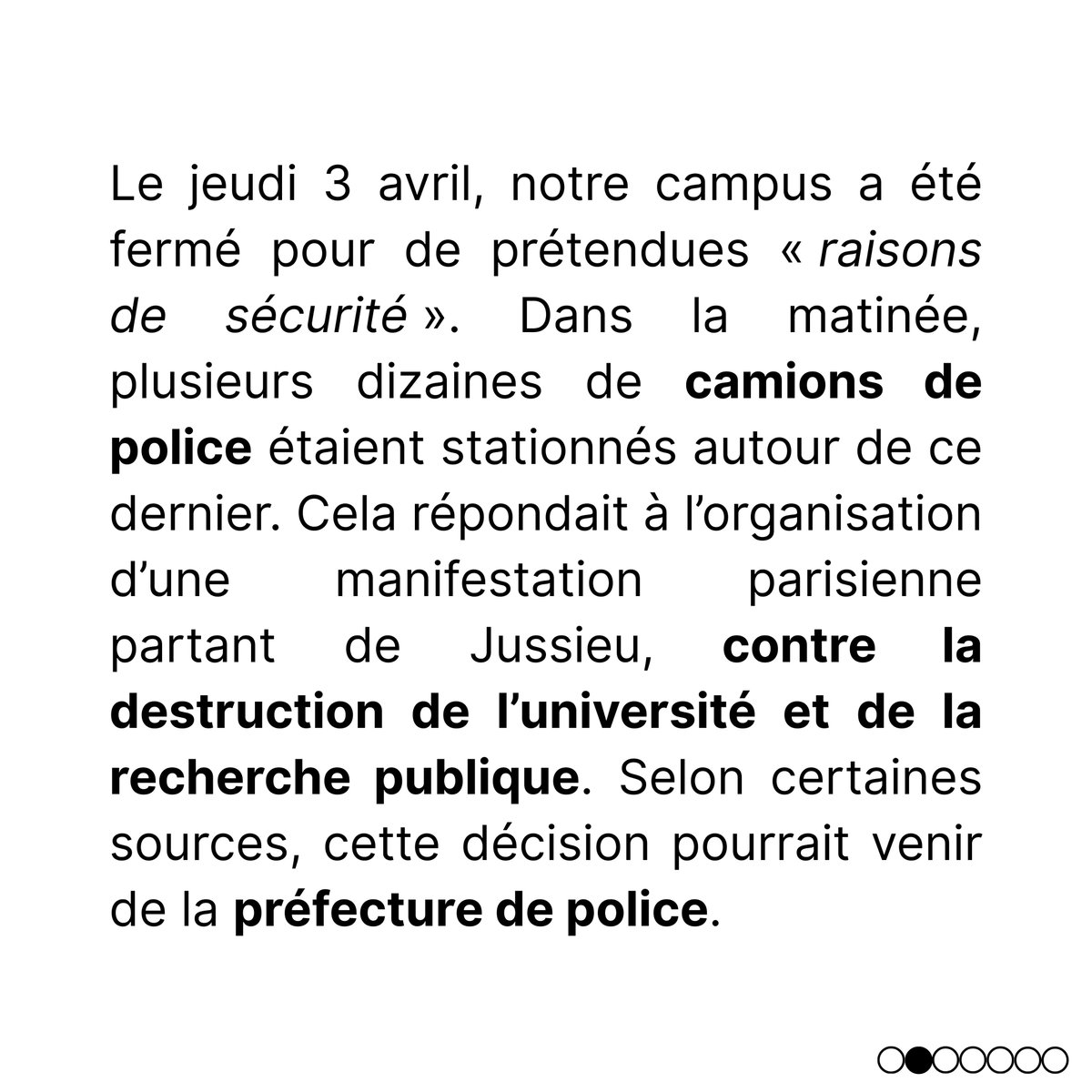 ji_jussieu's tweet photo. Communiqué des Jeunes insoumis·es de Jussieu à propos de la fermeture du campus le jeudi 3 avril.

N’hésitez pas à le partager autour de vous !

#repression #police #crs #mobilisation #jussieu #macron #macrondegage #macrondemission #universite #université https://t.co/6ZVaeLCCCR