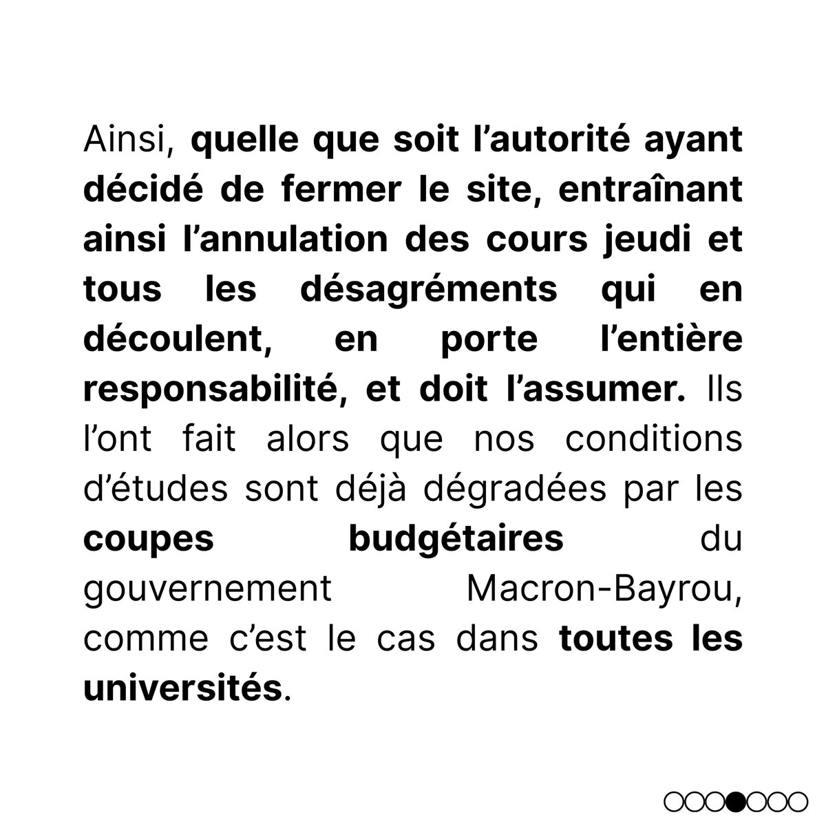 ji_jussieu's tweet photo. Communiqué des Jeunes insoumis·es de Jussieu à propos de la fermeture du campus le jeudi 3 avril.

N’hésitez pas à le partager autour de vous !

#repression #police #crs #mobilisation #jussieu #macron #macrondegage #macrondemission #universite #université https://t.co/6ZVaeLCCCR
