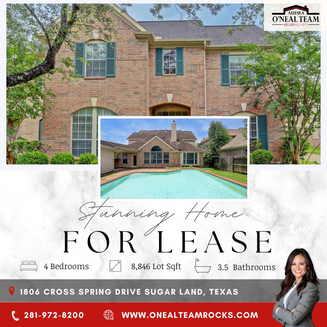 audraoneal's tweet photo. 🏡 FOR LEASE in Sugar Land, TX!
Looking for the perfect place to call home? 

Contact 281-972-8200 to schedule your private tour.

#ForLease #SugarLandTX #RentalHomes #LuxuryLease #NowLeasing #RelocateInStyle #AudraONealTeam #SellingHomesBuildingDreams https://t.co/HXMT2XPmgY