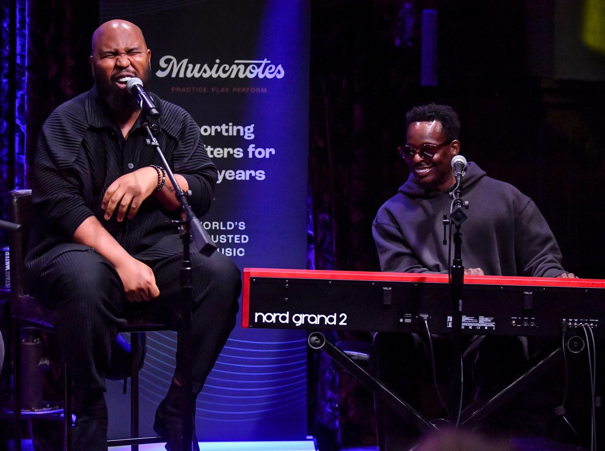 We can't stop thinking about when Matt Bloyd, Jamie Floyd, Louis York, and Chrissy Metz took over the @Musicnotes Stage! ❤️ Thank you @mix929official for presenting this unforgettable show! 🤍