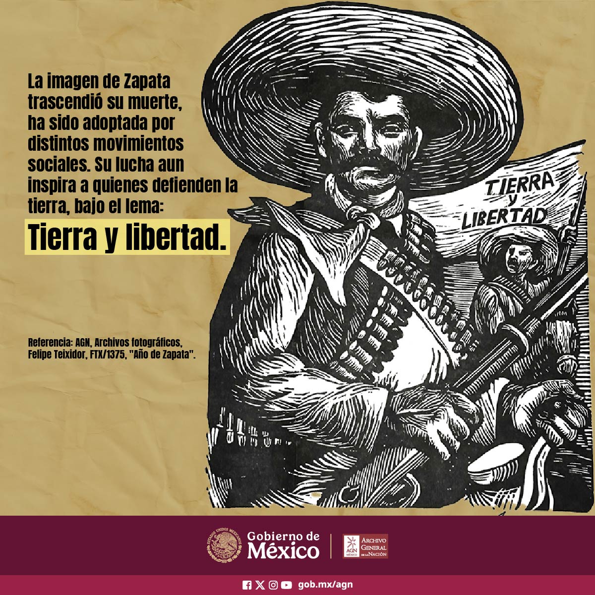 AGNMex's tweet photo. Hoy recordamos el aniversario luctuoso de Emiliano Zapata https://t.co/xyIxskAX7l