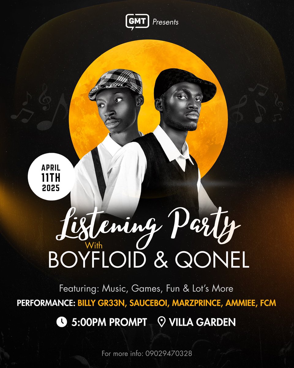 OrgGmt's tweet photo. It's going down! 🎉 Join us for the official Listening Party with the one and only BOYFLOID &amp; QONEL Get ready for amazing music, games, and pure vibes. You don't want to miss this! Share the good news 🔥🔥@Real_billygr33n @GSykik @thisGMT @listentoammiee @fcm https://t.co/CIVYyQ7iFn