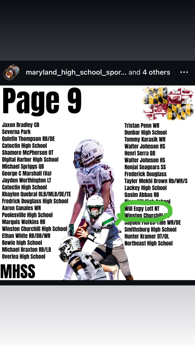Grateful to be on the Maryland HS Sports 🏈 list two years in a row🙏🏽