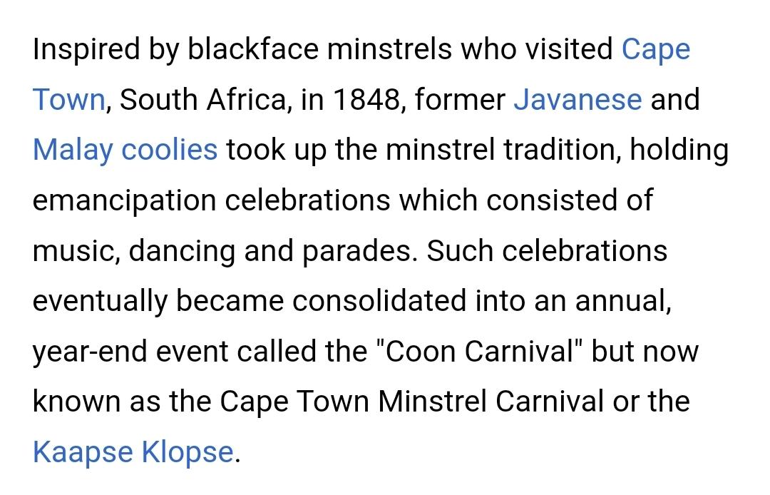 walkdd's tweet image. Lol, ironic about making up whatever argument in the moment.

Cape Coloureds aren&apos;t all Coloureds.

What African culture in the port hamlet of Cape Town did it then?
What African culture does it now?

Malay and Javanese is Asians, genius. 

And Neither are Zulu -Simple as that.