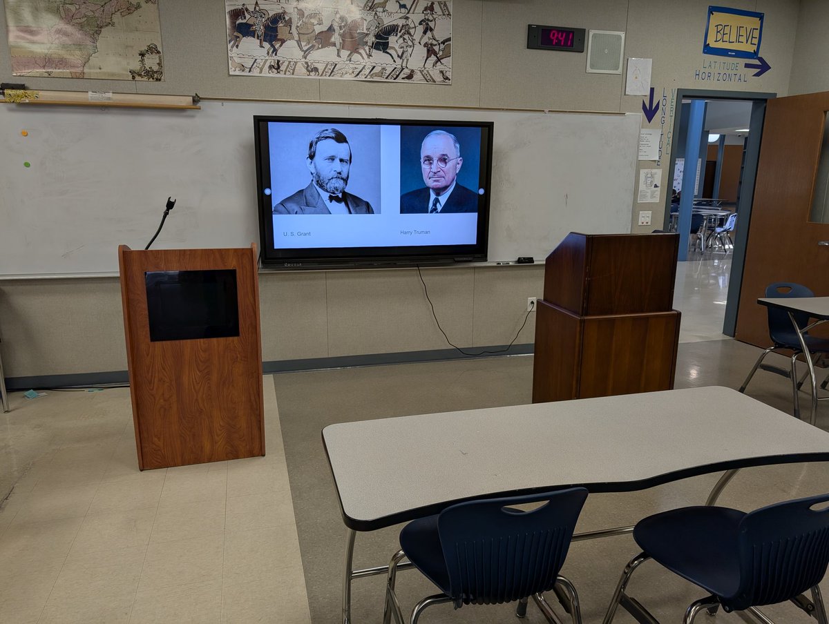 Final round of POTUS Madness today. Students held a press conference speaking on behalf of their president.
