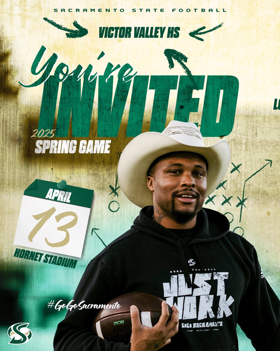 jackrabbitvv's tweet photo. Itโs going down! @SacHornetsFB @BrennanMarion4 Spring Game April 13 check out that #GoGoOffense https://t.co/x7e66dtrrj