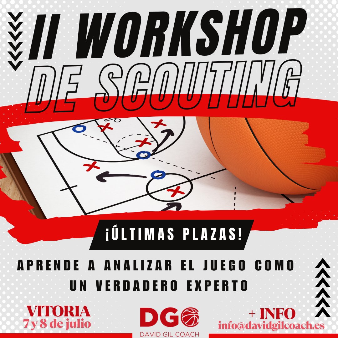 davidgilcoach's tweet photo. 🚨 ¡Últimas plazas!
📍 II Workshop de Scouting con David Gil – 7 y 8 de julio, Vitoria
🔍 Aprende a analizar el juego como un profesional:
📹 Nacsport, Instant 
🧠 Análisis detallado del scouting
📩 Info y plazas por DM
#ScoutingBaloncesto #Basketball #DavidGil  #Formación https://t.co/FQQqMwfZ4P