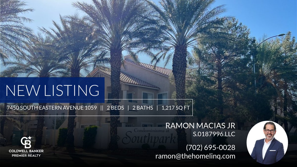 ThehomeLinq's tweet photo. 📍 New Listing 📍 Take a look at this fantastic new property that just hit the market located at 7450 South Eastern Avenue 1059 1059 in Las Vegas. Reach out here or at (702) 695-0028 for more information

Ramon Macias Jr 
REAL... https://t.co/snIvUeeGe2 https://t.co/FrAFVyV0ex