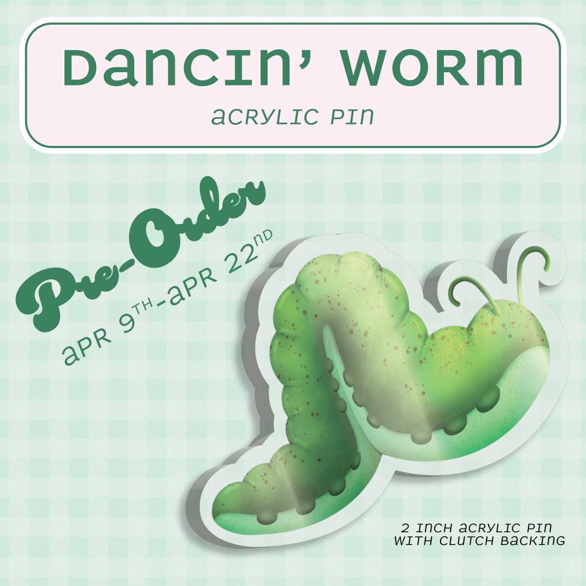 ttalgishop's tweet photo. 🐛✨ PREORDERS OPEN NOW!!

Dancin’ Worm Acrylic Pin
❀ 2 inch acrylic pin
❀ rubber clutch backing

$5 USD or 3 for $10

estimated to ship early May
(🛒 link in bio)

#StrayKids #스트레이키즈 
#창빈 #Changbin 
#아이엔 #I_N 
#Mixtape_dominATE 
#BurninTires 
#skzfanart https://t.co/HKey6qrhRU