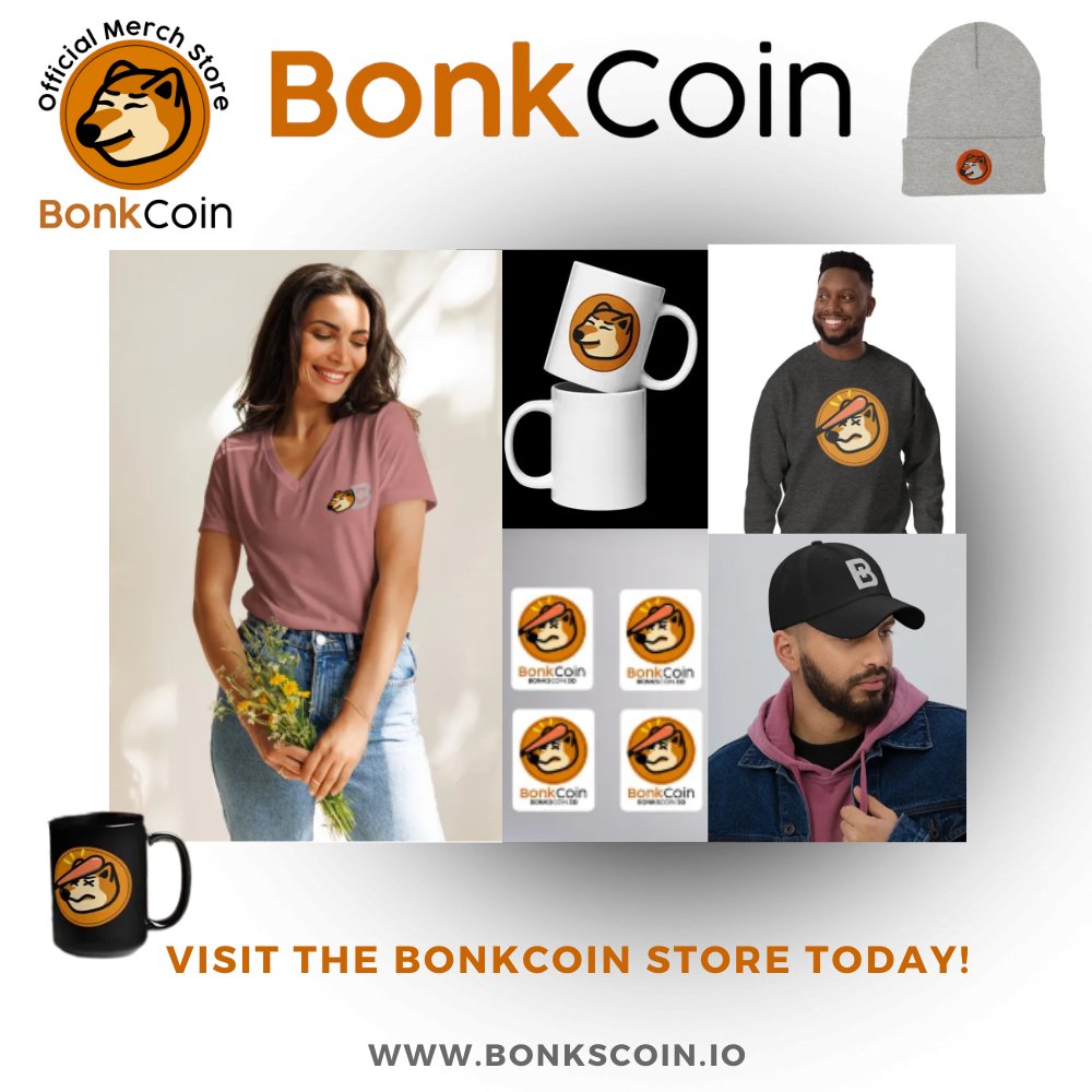 Get your high quality merch at affordable prices from the BonkCoin store, starting from as little as $7.91!
Wear the BonkCoin 'B' in style and represent our amazing crypto community! Proudly designed and owned by @JaySlay 😀♥️
BonkCoin Store bonkcoin.etsy.com
Discord