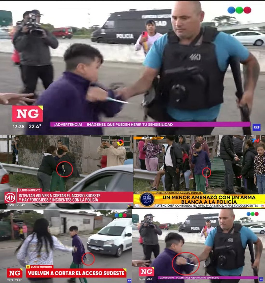 ElianaCere's tweet photo. En CUALQUIER lugar del mundo, si intentás apuñalar a un policía, tengas la edad que tengas, no vas a salir de esa situación airoso. 

Pero en Argentina la policía tiene miedo. Gracias Zaffaroni. https://t.co/pkn2vWRS1T