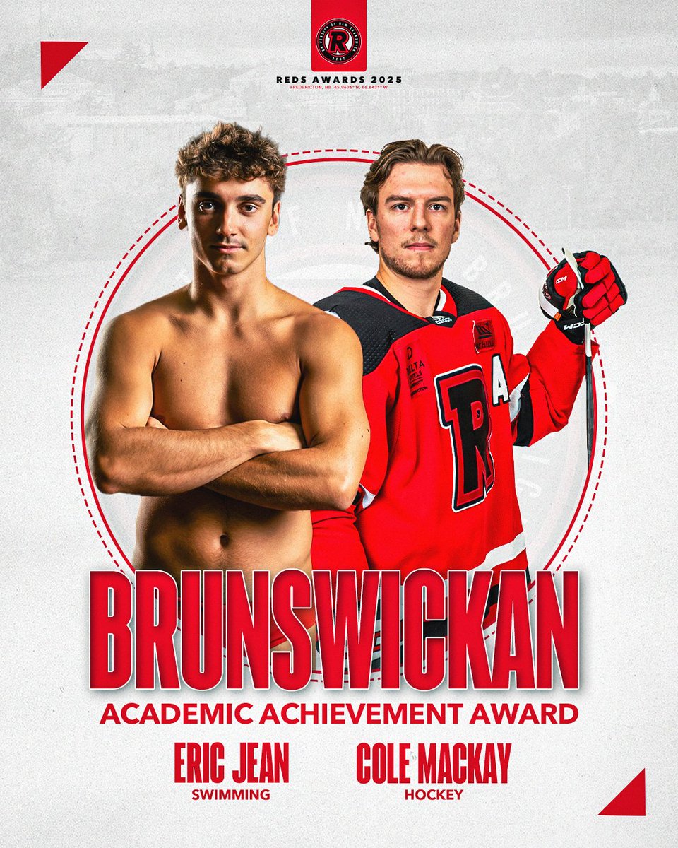 Top of the class and the leaderboard!

Your 2025 Brunswickan Awards for Academic Achievement is Eric Jean of UNB Swimming &amp; Cole MacKay of UNB Men’s Hockey — holding the highest GPAs among all UNB student-athletes! 🎓🔥

#goredsgo