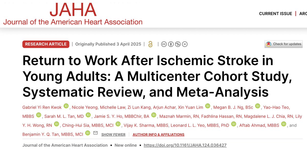 Ching-Hui SIA (@chinghuisia) on Twitter photo More needs to be done to personalise interventions to ensure patients are able to go back to work! Article available at: ahajournals.org/doi/10.1161/JA…
<a href="/yaohao_teo/">Yao Hao Teo</a> <a href="/JamieSYHo/">Jamie S. Y. Ho</a> <a href="/leonardyeo1/">leonard yeo</a> <a href="/DrBenjaminTan/">Benjamin Tan</a> <a href="/NUHCS/">NUHCS - National University Heart Centre,Singapore</a> <a href="/NUSMedicine/">Yong Loo Lin School of Medicine</a> More needs to be done to personalise interventions to ensure patients are able to go back to work! Article available at: ahajournals.org/doi/10.1161/JA…
<a href="/yaohao_teo/">Yao Hao Teo</a> <a href="/JamieSYHo/">Jamie S. Y. Ho</a> <a href="/leonardyeo1/">leonard yeo</a> <a href="/DrBenjaminTan/">Benjamin Tan</a> <a href="/NUHCS/">NUHCS - National University Heart Centre,Singapore</a> <a href="/NUSMedicine/">Yong Loo Lin School of Medicine</a>