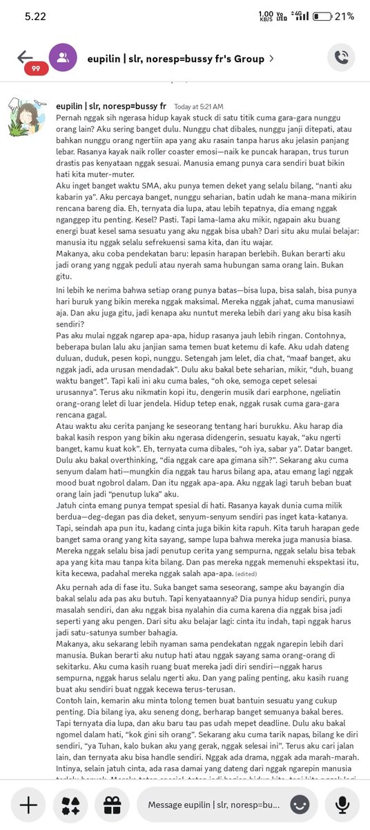 Ngetik panjang panjang emang ada yang baca?