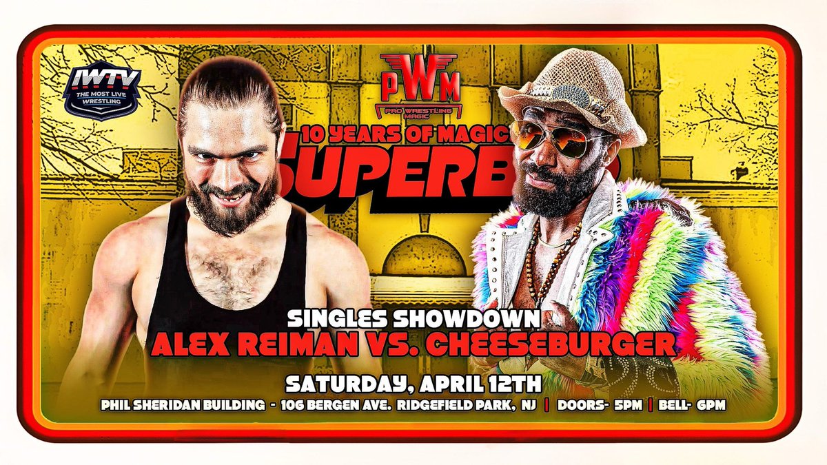 WrestlingMagic's tweet photo. Behind the Match: @Revolver_Reiman VS @CheeseburgerROH This Saturday! 

ProWrestlingMagic @indiewrestling 

#10YearsOfMagic https://t.co/DYygLrIBd7