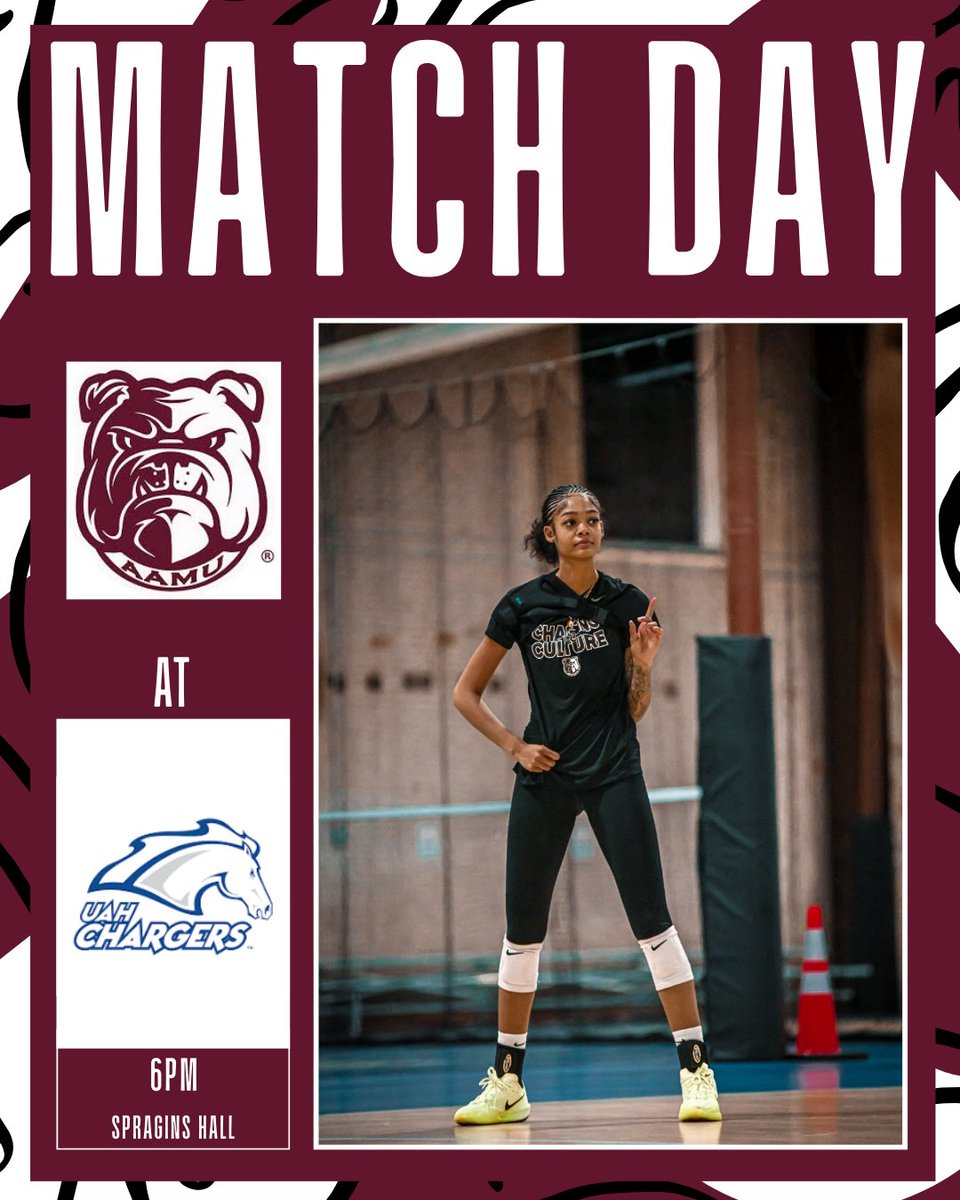 🚨MATCH DAY ALERT! 🚨

Alabama A&amp;M Women’s Volleyball is back in action!

🆚 UAH
🕕 6 PM
📍 Spragins Hall

Let’s pack the stands and bring the energy!