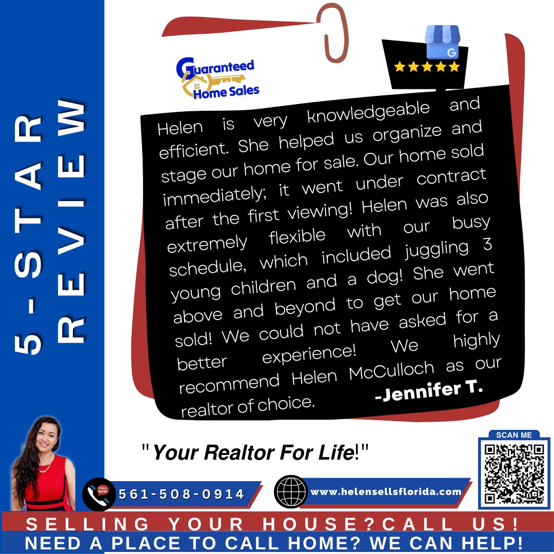 mcculloch_helen's tweet photo. WE HIGHLY RECOMMEND HELEN AS OUR REALTOR OF CHOICE!
Call 📞561-508-0914 or Click👉 https://t.co/S97kKmcoq6 for your real estate needs!
#clientfeedback #fivestarreview #happyclient #satisfiedclient #Realtor #RealtorFL #RealEstateFL #FloridaRealtor https://t.co/tNRPbZn6B2