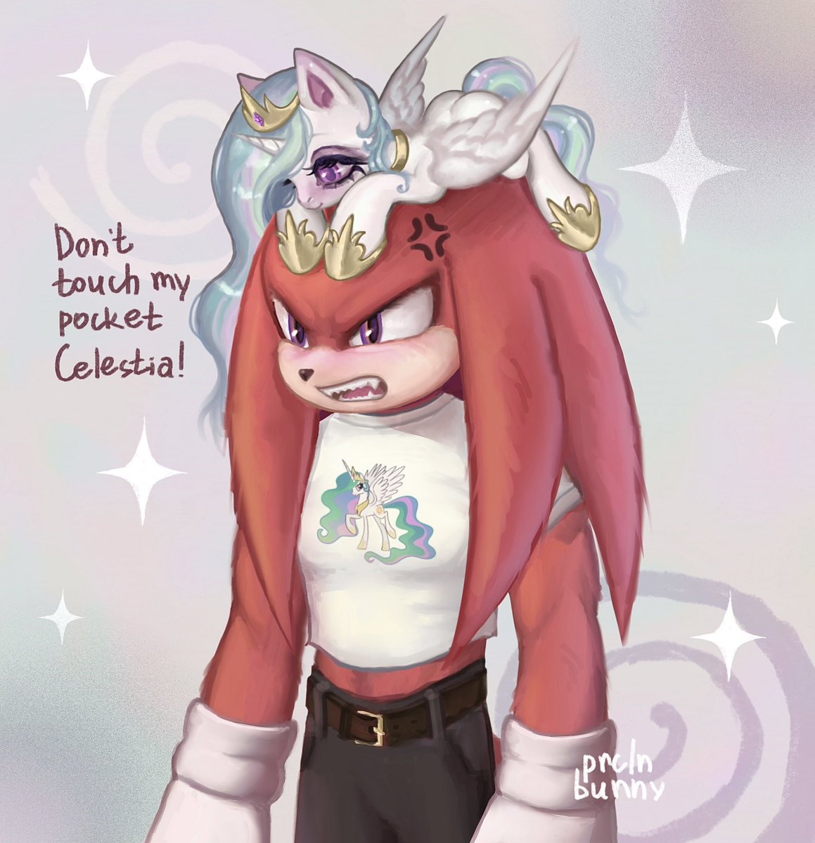 prclnbunny's tweet image. Celestia’s number one fan 🤡🏆
#KnucklesTheEchidna #mlp #sonicart