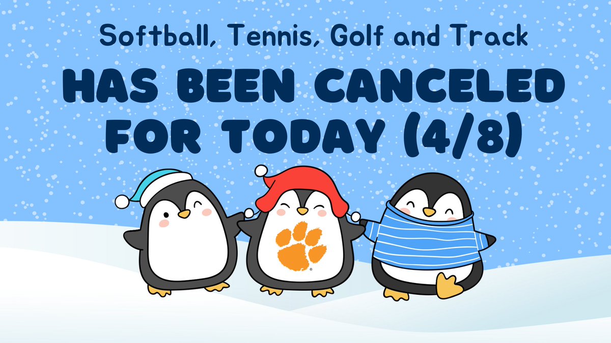 GCathleticdept's tweet photo. Softball, Girls Tennis, Golf and Track and Field have been canceled for today due to the elements. https://t.co/fYWIvGJ7Dy