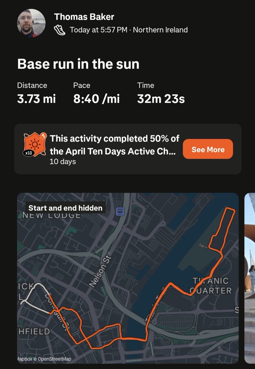 Base run in the sun because <a href="/WNR_BELFAST/">Wednesday Night Runners</a> are Number #1 #Runner #Belfast
