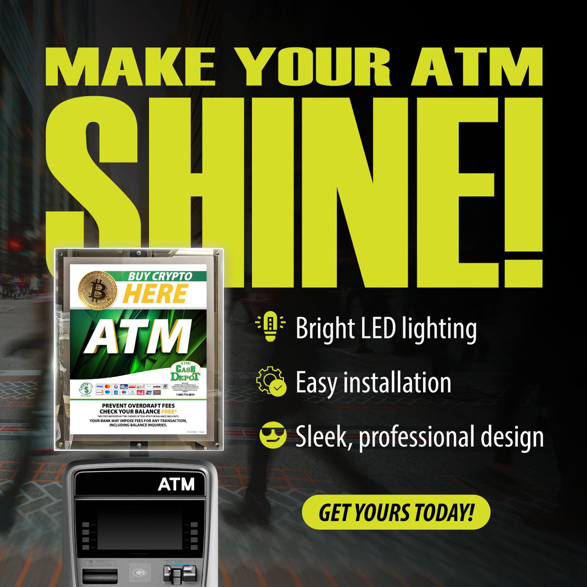 cdatms's tweet image. Want your ATM to stand out? Our Crystal ATM Topper adds instant visibility with bright, energy-efficient LED edges and a sleek design that fits any space.

hubs.ly/Q03gmzSf0
#atms #LEDtopper