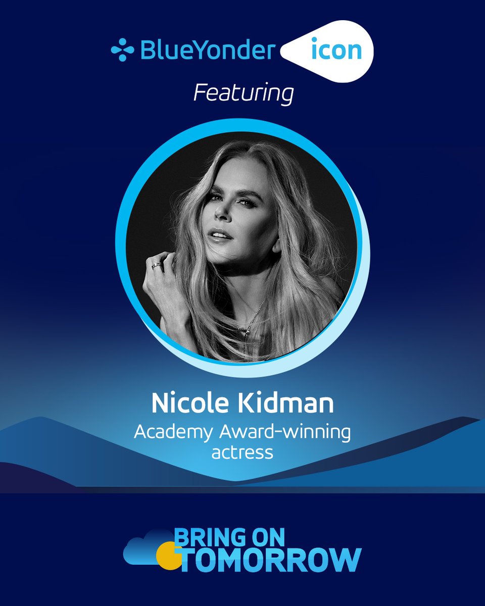 BlueYonder's tweet photo. Nicole Kidman joins us at #BYICON 2025, where she'll share insights on what it takes to continuously transform and how leadership and innovation drive success in competitive environments.

Bring on tomorrow: https://t.co/Y5ECXCnoZt https://t.co/oK2KsnXZl4