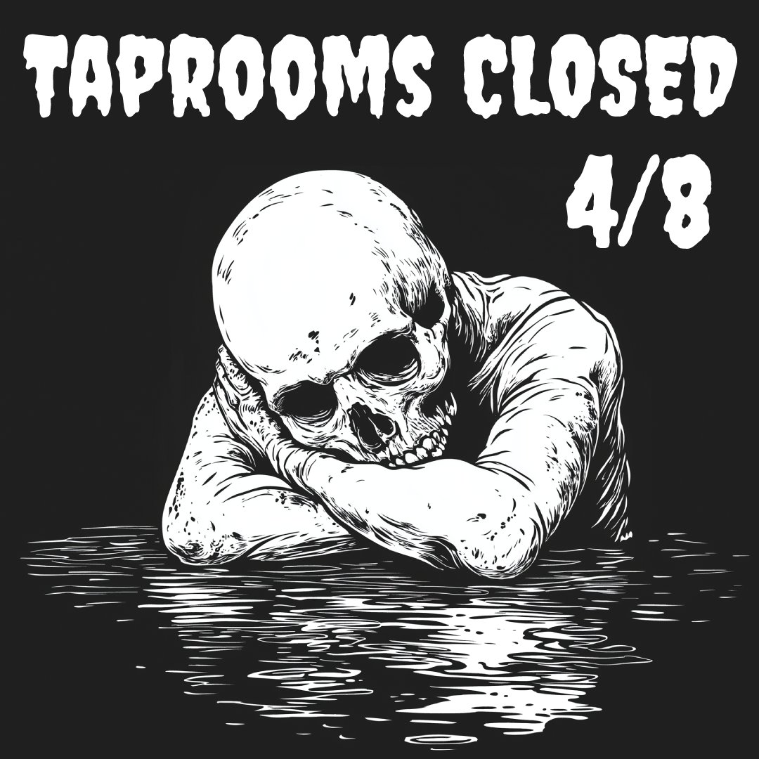 🖤 CLOSED FOR A COMPANY PARTY 🖤

Both of our taprooms will be closed today (4/8/25) so we can celebrate all the wonderful humans behind the taps!

We’ll be back slinging pints and bad intentions tomorrow. Thanks for understanding. See you then. 💀🍻