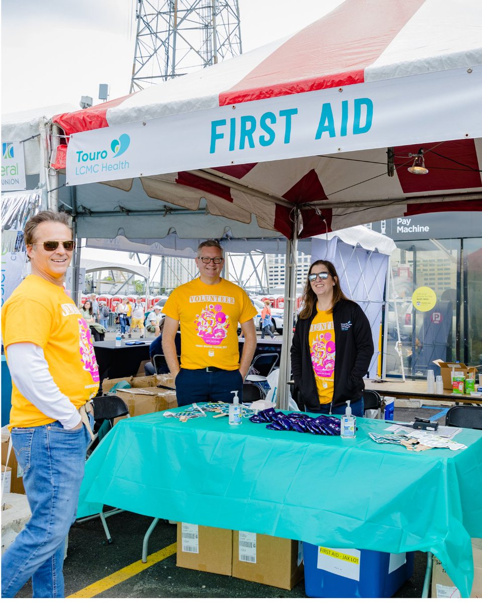 FQFestNOLA's tweet image. A good fest means feeling your best! Thanks to @lcmchealth, our official healthcare partner, five first aid tents are available for quick refreshes or extra care. Stay safe & keep the good times rolling!
#FrenchQuarterFest #LCMCHealth #KeepingYouWellNOLA