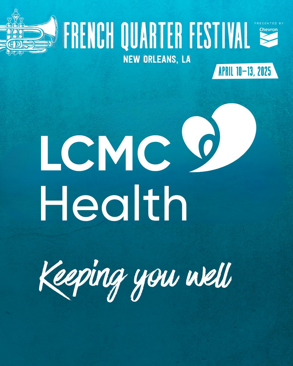 FQFestNOLA's tweet image. A good fest means feeling your best! Thanks to @lcmchealth, our official healthcare partner, five first aid tents are available for quick refreshes or extra care. Stay safe & keep the good times rolling!
#FrenchQuarterFest #LCMCHealth #KeepingYouWellNOLA
