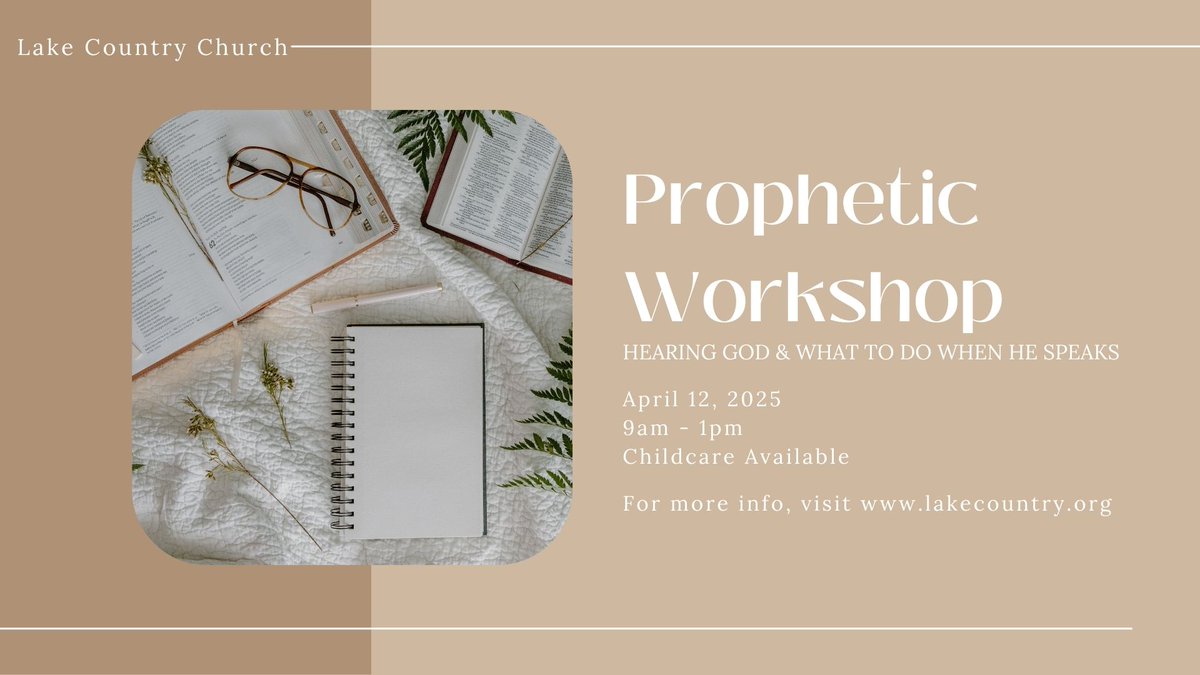 You're invited! Join us for our Prophetic Workshop on Saturday, April 12th—a time to grow in hearing God's voice and knowing what to do when He speaks.

👉 Click here to register now: lakecountrychurch.churchcenter.com/registrations/…