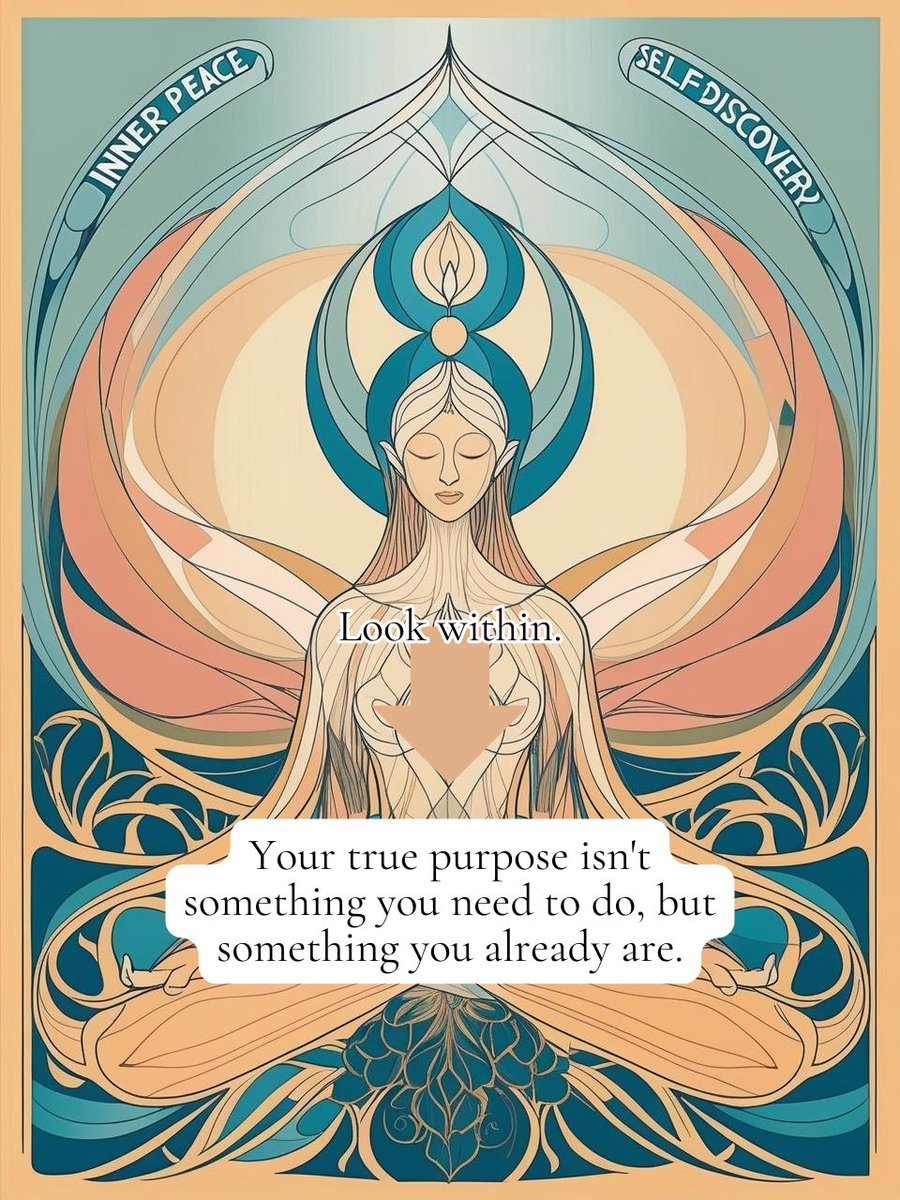 Be_True_Self1's tweet photo. We often find ourselves caught in a relentless pursuit – chasing goals, striving for achievements, and constantly trying to become someone "better." 

But what if I told you that your true purpose isn't something you need to find or create, but something you already are? https://t.co/shfBTQAieF