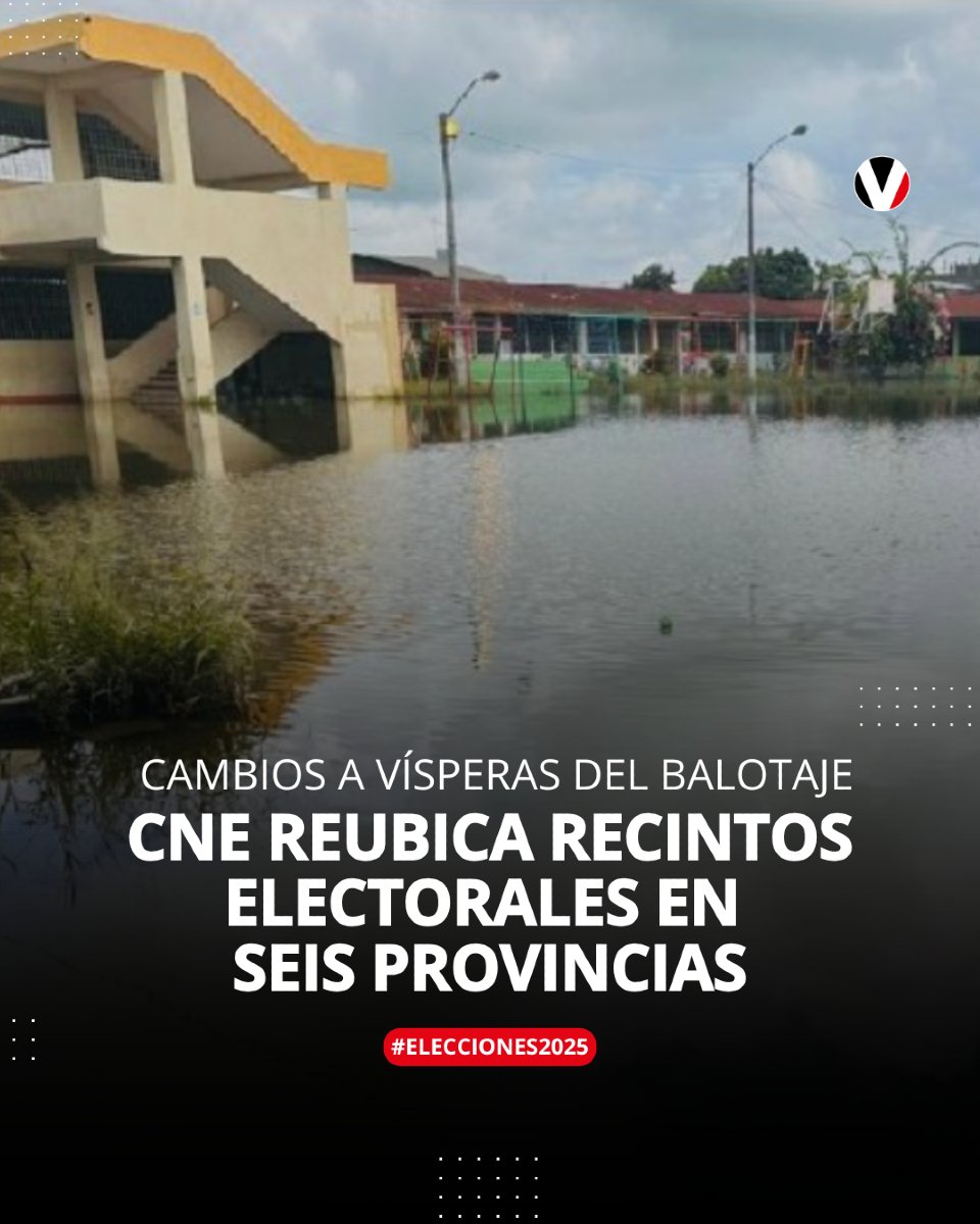 revistavistazo's tweet photo. #ÚltimaHora | El Consejo Nacional Electoral dispuso la reubicación de diez recintos electorales a vísperas de la segunda vuelta de las #EleccionesGenerales2025. Estas son las provincias afectadas: https://t.co/qgwcJFwZQc https://t.co/q6oIRO0qjE