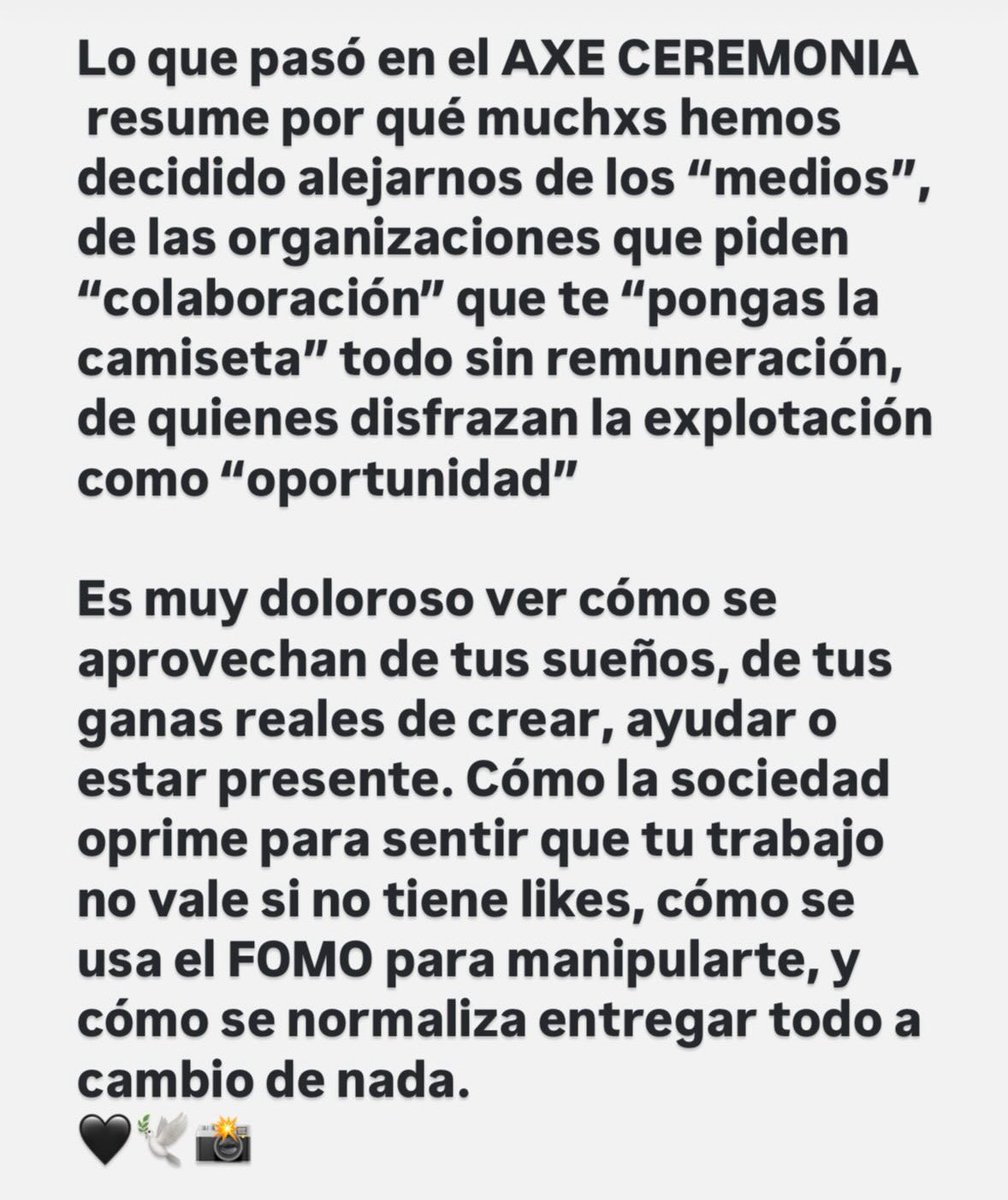 OscarMatec's tweet photo. Aplica para todxs los que piden todo a cambio de nada:
“La fama” no es paga
La visibilidad no es un salario ni seguridad
Tú trabajo VALE porque inviertes tiempo y vida
Y TODAS LAS VIDAS VALEN.
#justiciaparabereniceymiguel #AXEsinos https://t.co/KOpOo5ELBD