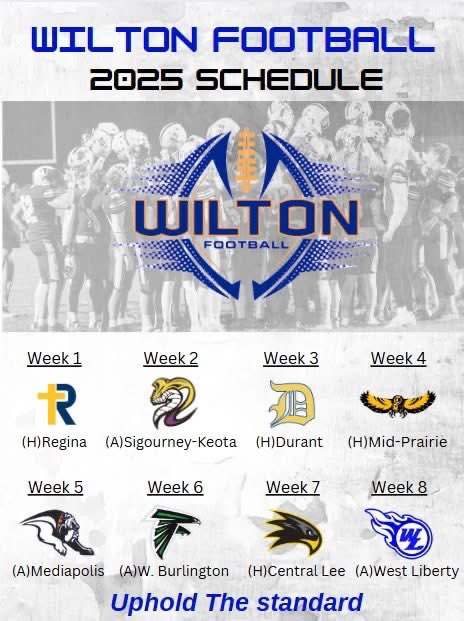 2025 Football Schedules were released by the Iowa High School Athletic Association yesterday. Take a look at your Beavers schedule. 

Can't wait to get to work!
#upholdthestandard