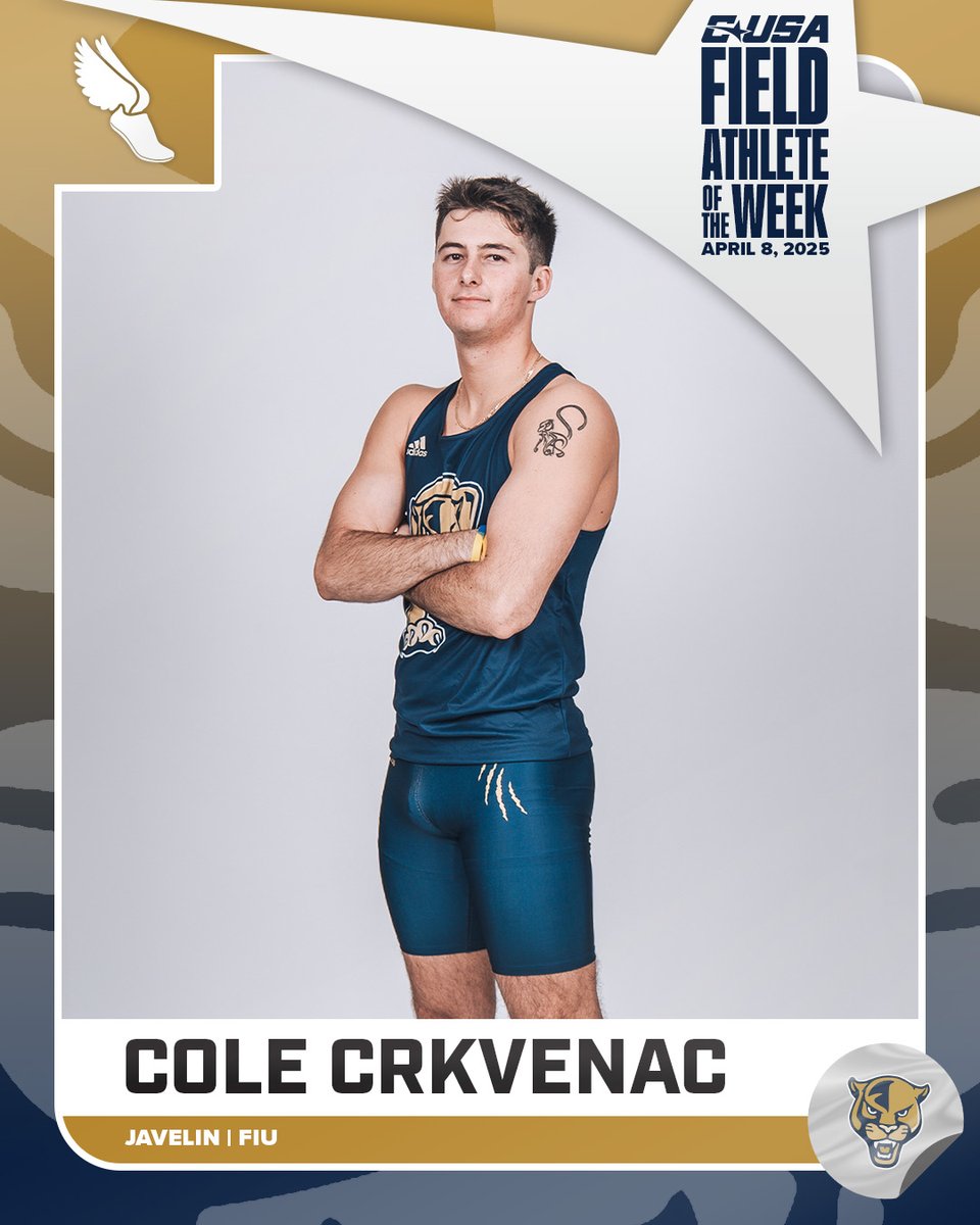 🏃MEN'S FIELD ATHLETE OF THE WEEK🏃

🏅1⃣ Cole Crkvenac, <a href="/FIUTrackXC/">FIU Track & Field</a> 

#NoLimitsOnUs | bit.ly/4icI8x5