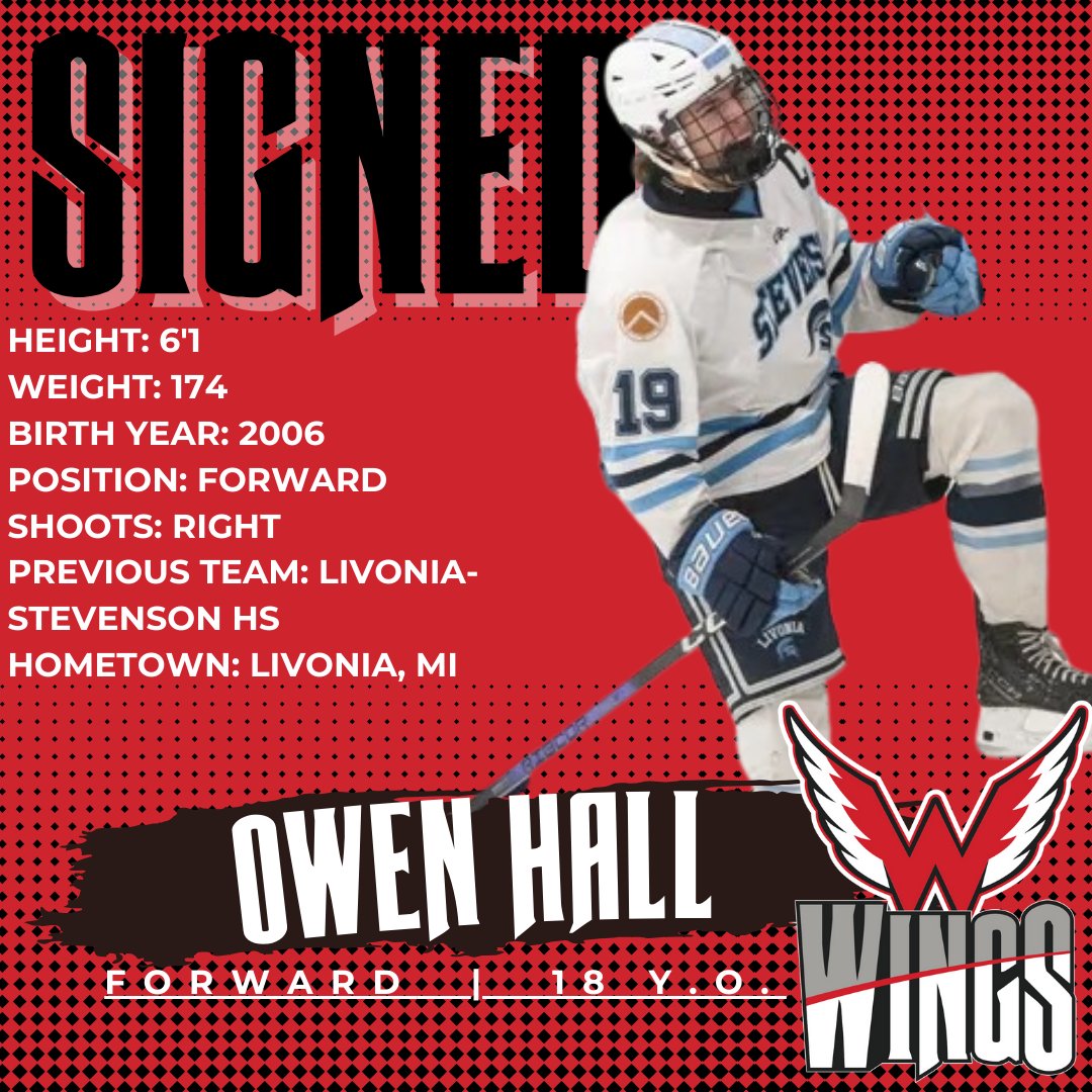 SIGNED ✍🏼
The Aberdeen Wings have signed Owen Hall to tender for the 2025-26 season!

Read the full details on our website here: aberdeenwings.com
#WingsFamily #LETSGOWINGS #NAHL