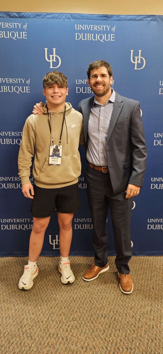 Peyton Johnson (@peytonj61664700) on Twitter photo Thank you coach <a href="/coachmaiuri/">Ryan Maiuri</a> and <a href="/DubuqueFootball/">Spartan Football</a> for the junior day invite. Loved the campus and meeting the players and coaches.
#DAT #GoSpartans Thank you coach <a href="/coachmaiuri/">Ryan Maiuri</a> and <a href="/DubuqueFootball/">Spartan Football</a> for the junior day invite. Loved the campus and meeting the players and coaches.
#DAT #GoSpartans