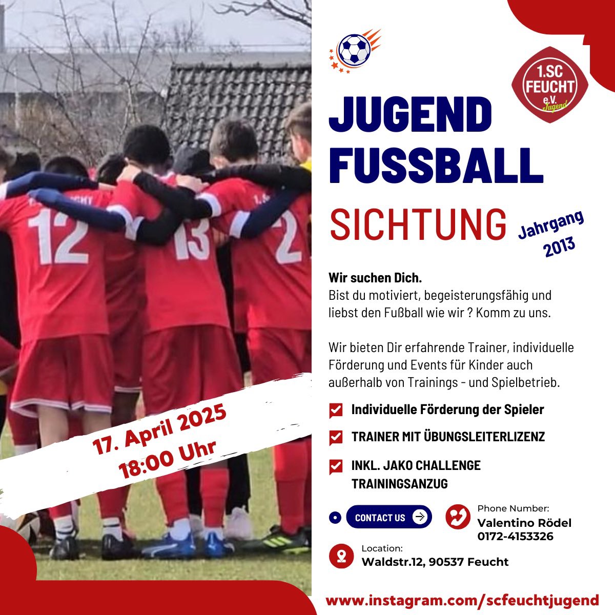 Hast du Lust auf Fußball ? Für den Jahrgang 2013 findet nächste Woche Donnerstag (17.04.25) um 18 Uhr eine Sichtung statt. Kommt gerne vorbei.
#fussball #fußball #fußballtraining #vereinssport #jugendfußball
#jugendfussball